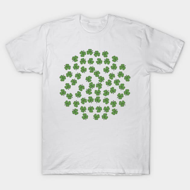 Shamrocks in Green T-Shirt by ellenhenryart